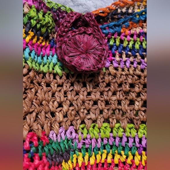 Multicolor raphia crossbody bag Medium - Picture 9 of 12